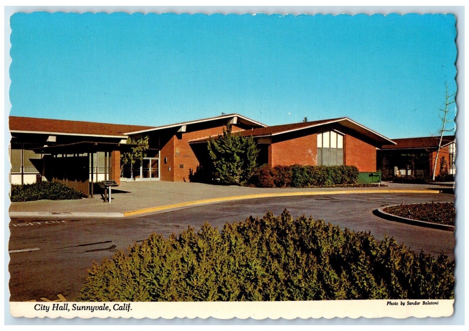 c1960 Exterior View City Hall Building Sunnyvale California CA Unposted Postcard