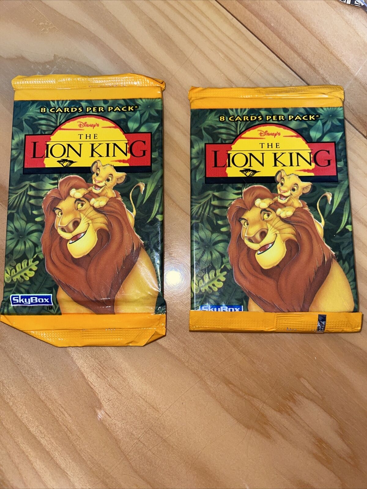 Skybox 1995 Disney Lion King (2) Packs Factory Sealed 8 Trading Cards Per Pack