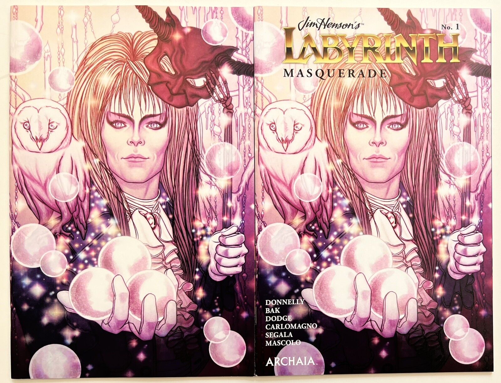 Labyrinth Masquerade #1 1:25 Frison Virgin Variant + Trade Dress Lot NM Bowie