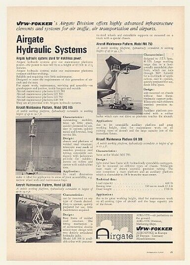 1971 Airgate Hydraulic Aircraft Maintenance Platform Ad
