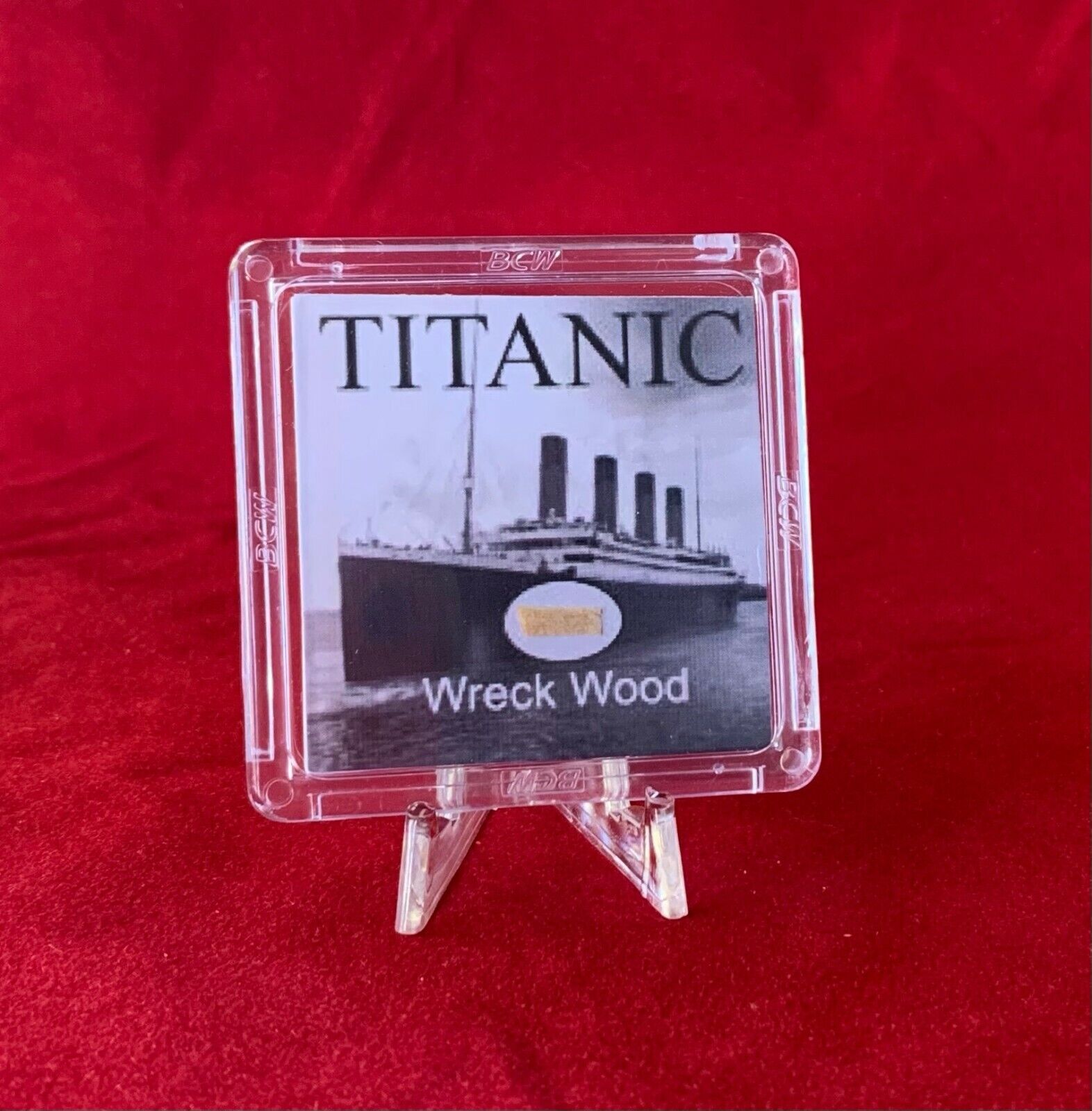 RMS Titanic Wreck Wood Artifact w/ COA & stand - White Star Line WSL Real Relic