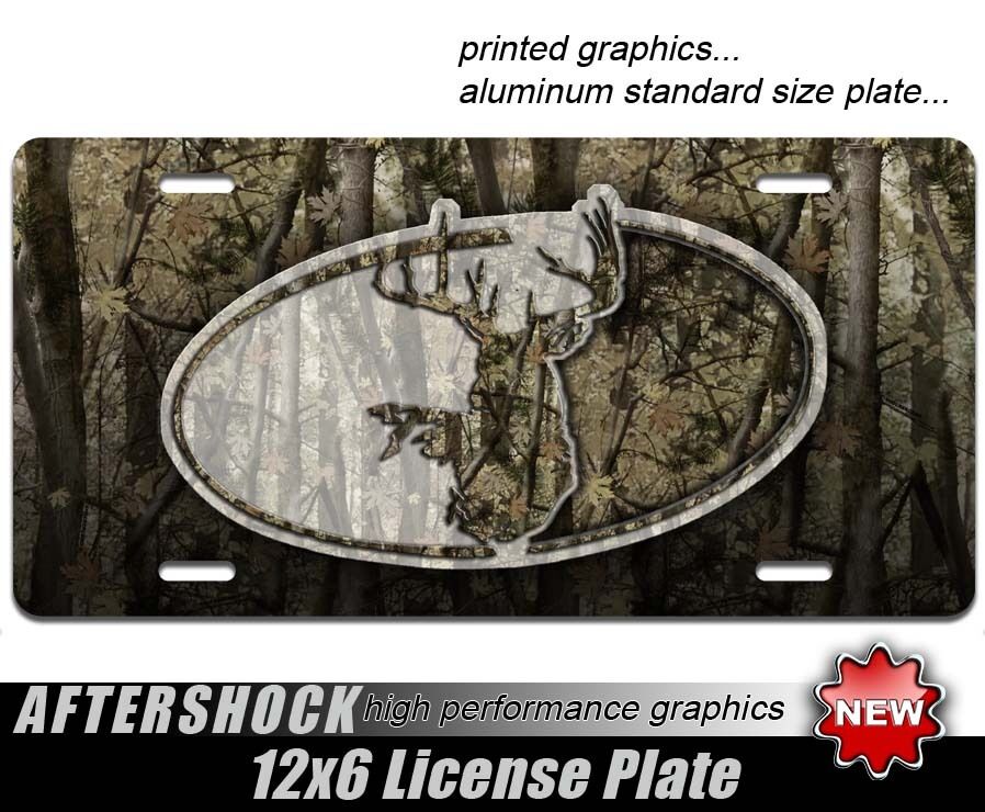 Camouflage Whitetail Deer Bow Hunting License Plate Car Truck Archery 4x4 USA