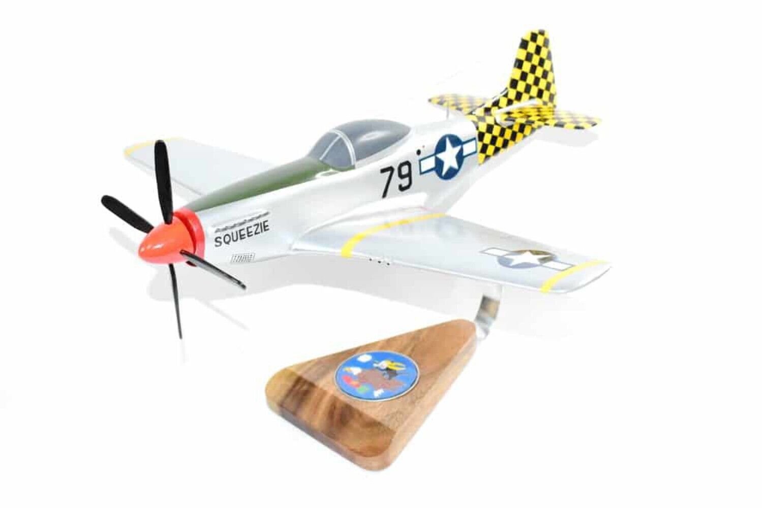 319th Fighter Squadron P-51 Mustang Model, Mahogany, 1/25 (15\