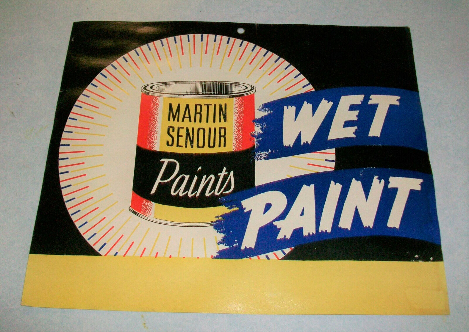 Vintage 1930's 40's Martin Senour Wet Paint Advertising Sign
