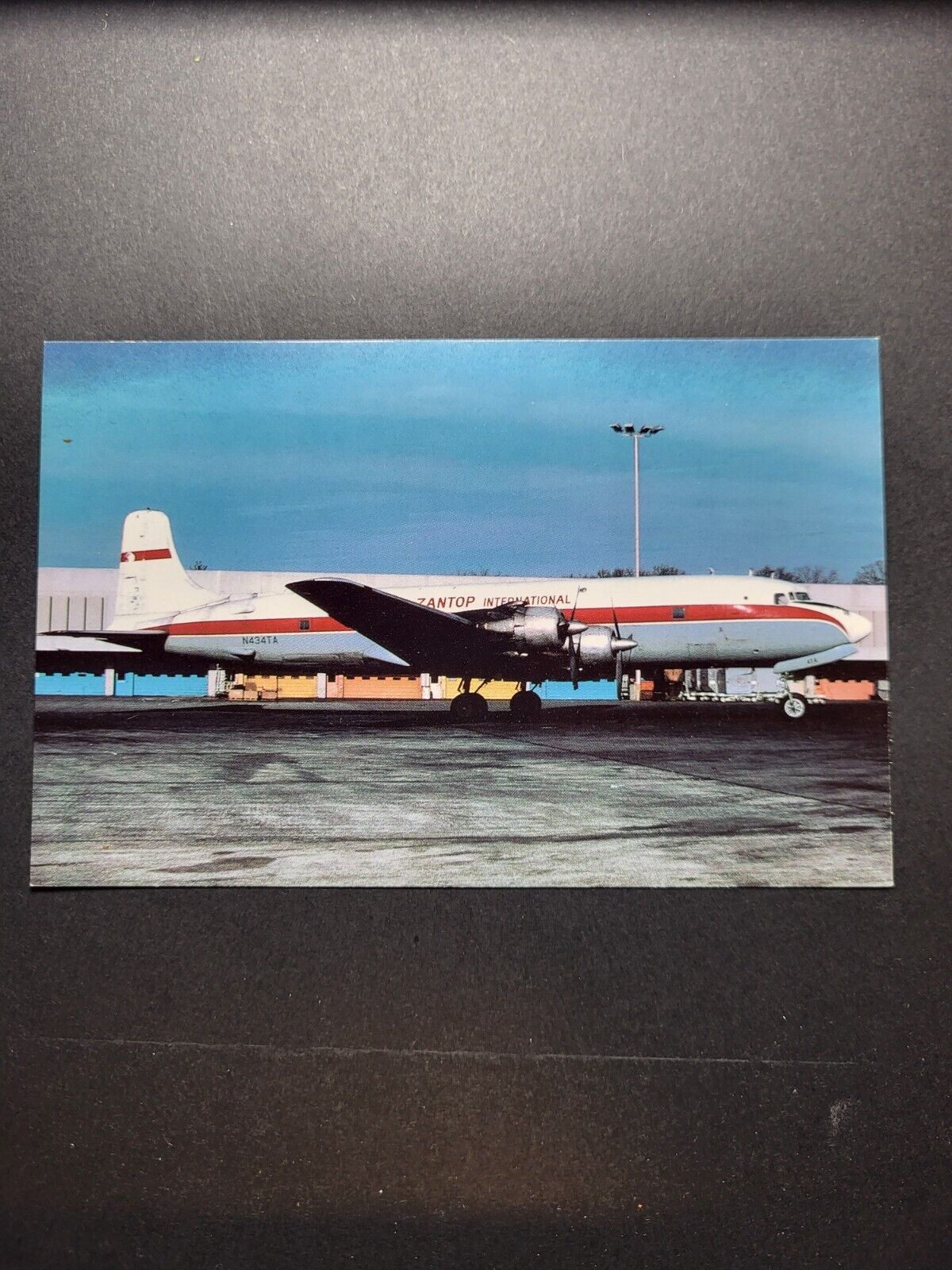 Postcard Historical Aircraft Postcard Zantop International DC-6
