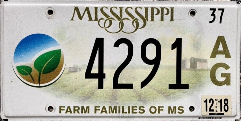 2018 EXPIRED Mississippi Agriculture License Plate