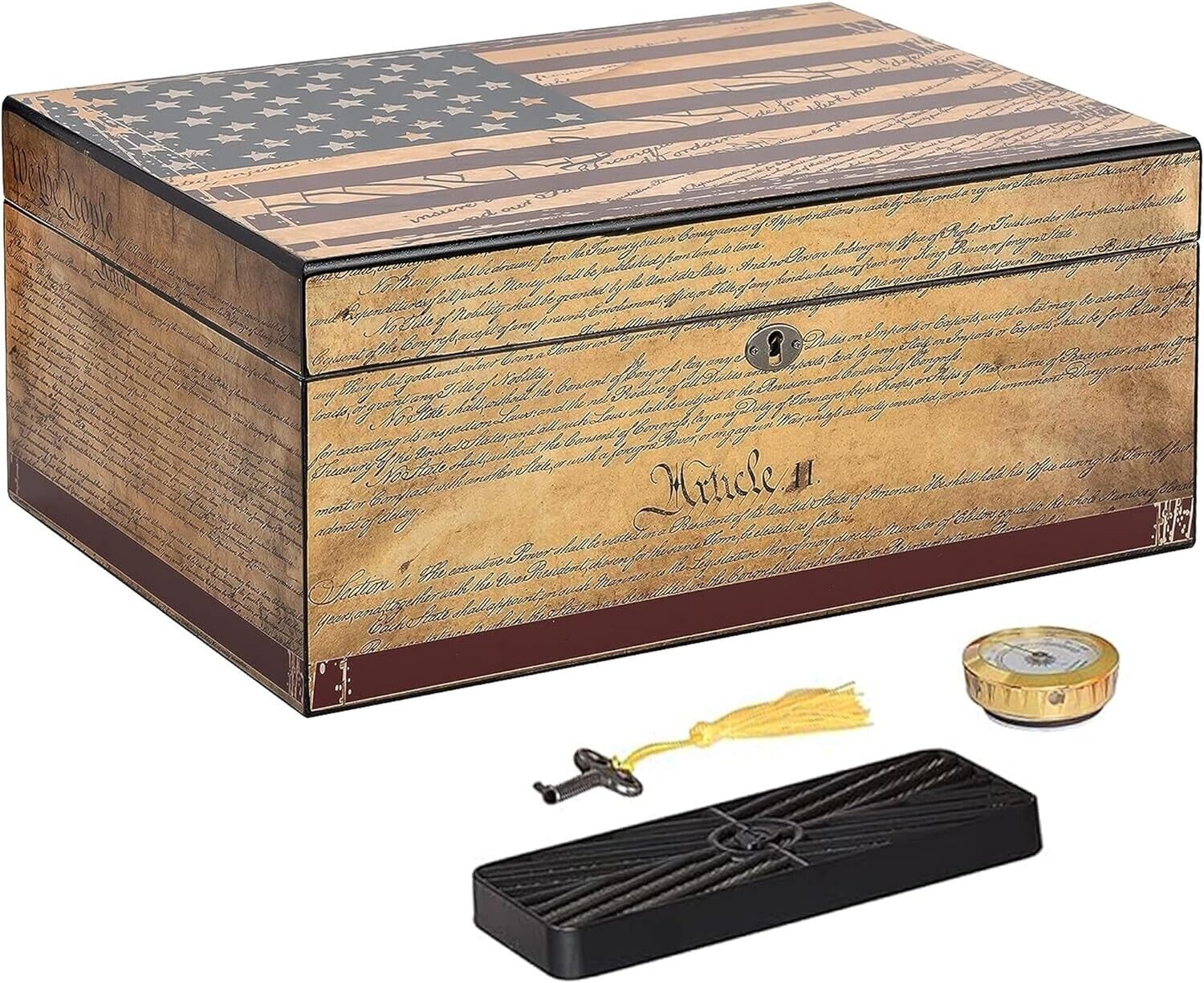 Humidor Supreme Constitution, Cigar Humidor Honoring The Supreme Law, 100 cigar