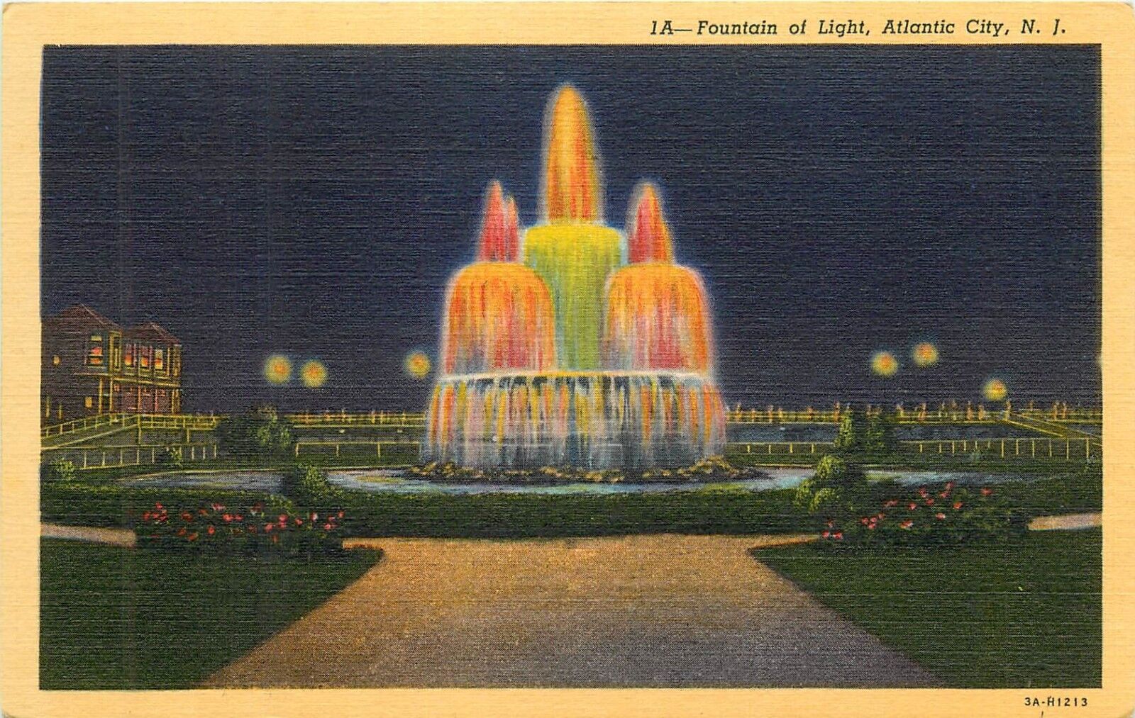 Atlantic City New Jersey NJ Fountain of Light Postcard