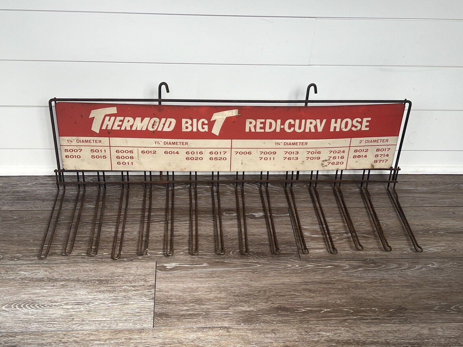 Vintage Thermoid Big T Redi-Curv Hose Display Rack Sign Auto Gas Station
