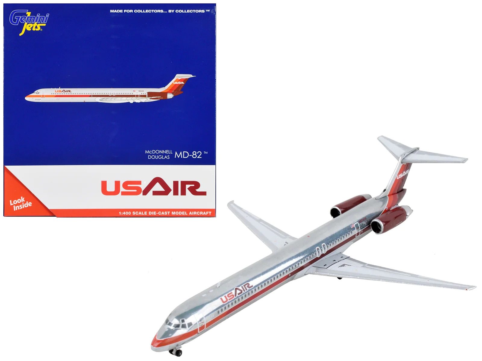 McDonnell Douglas MD-82 Commercial USAir Tail 1/400 Diecast Model Airplane