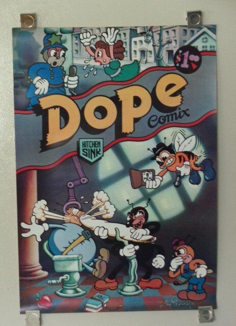 Original 1978 DOPE COMIX Kitchen Sink comic poster 1: Pot/Marijuana/Weed/1970's