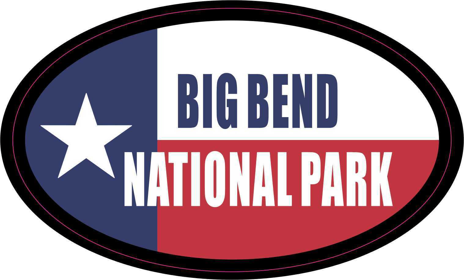 4.75in x 3in Oval Big Bend National Park Vinyl Sticker Car Vehicle Bumper Decal