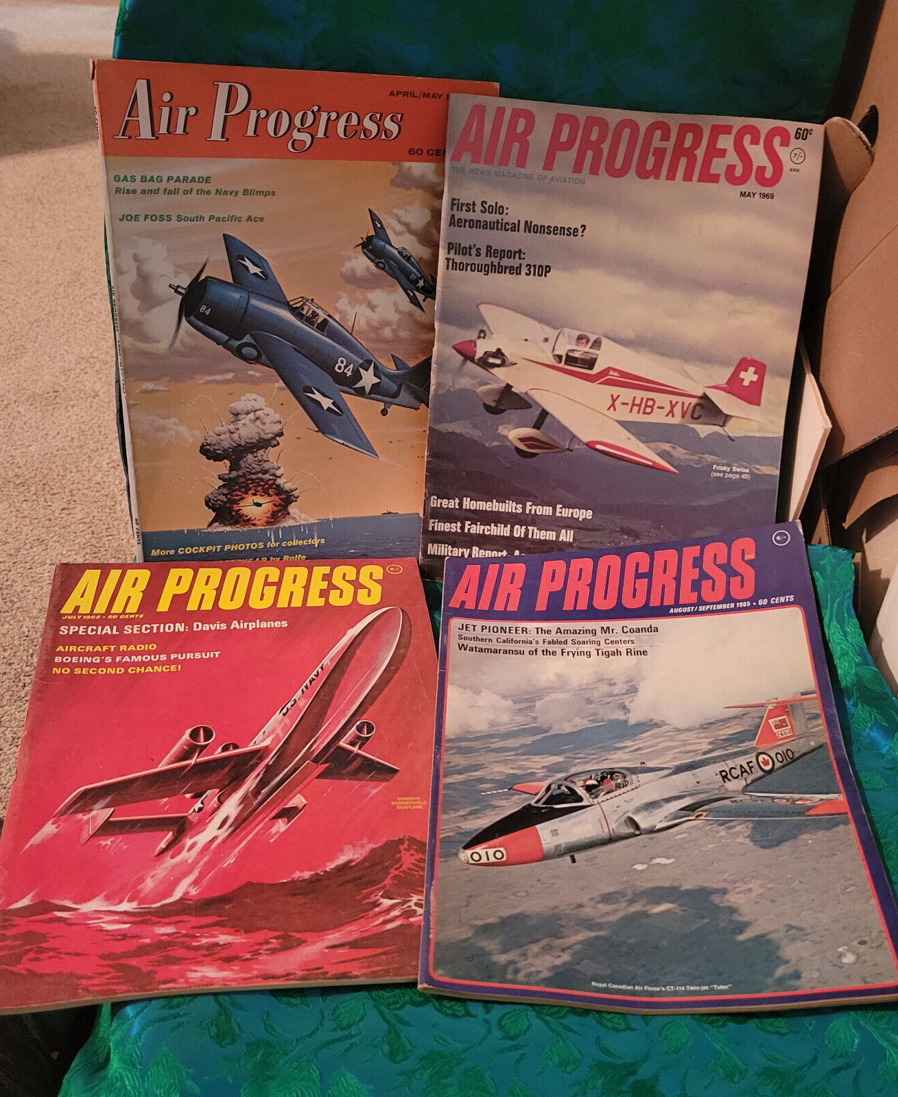4 Air Progress Magazines 1965 Excellent Condition 