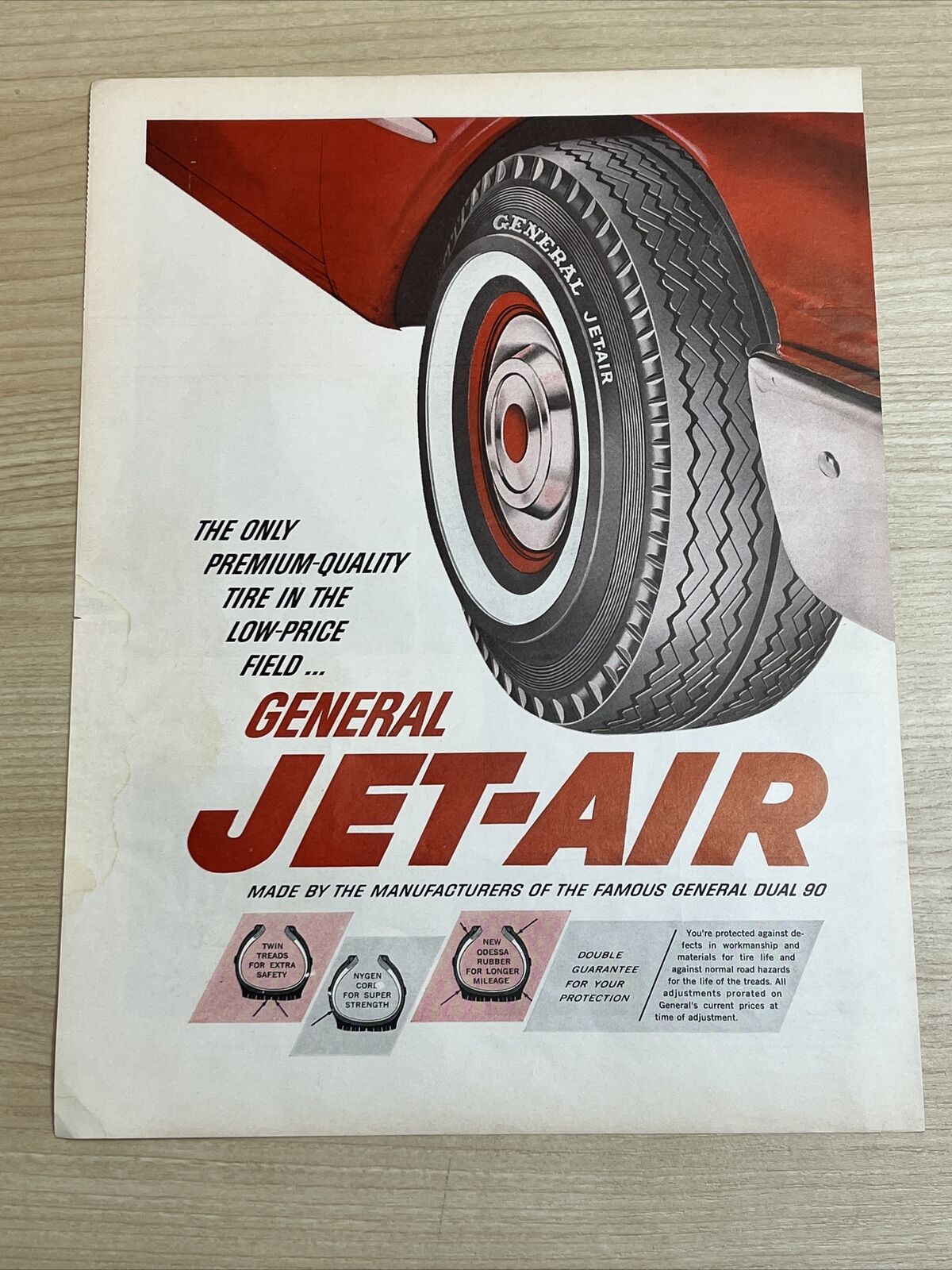 General Tire Jet-Air 1962 Vintage Print Ad Life Magazine
