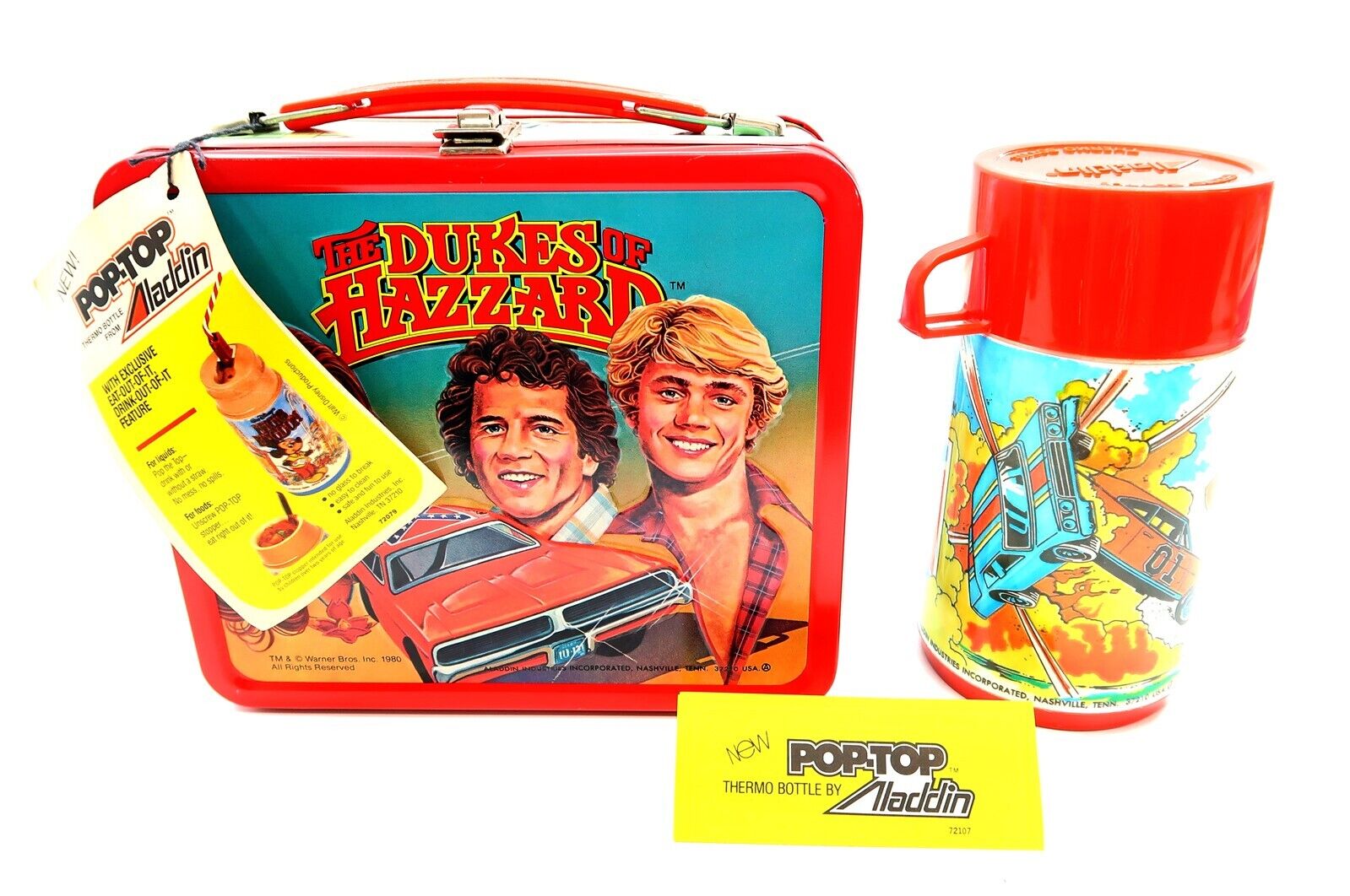 NEW 1980 DUKES OF HAZZARD Lunchbox with Thermos Vintage UNUSED CONDITION W/ TAG