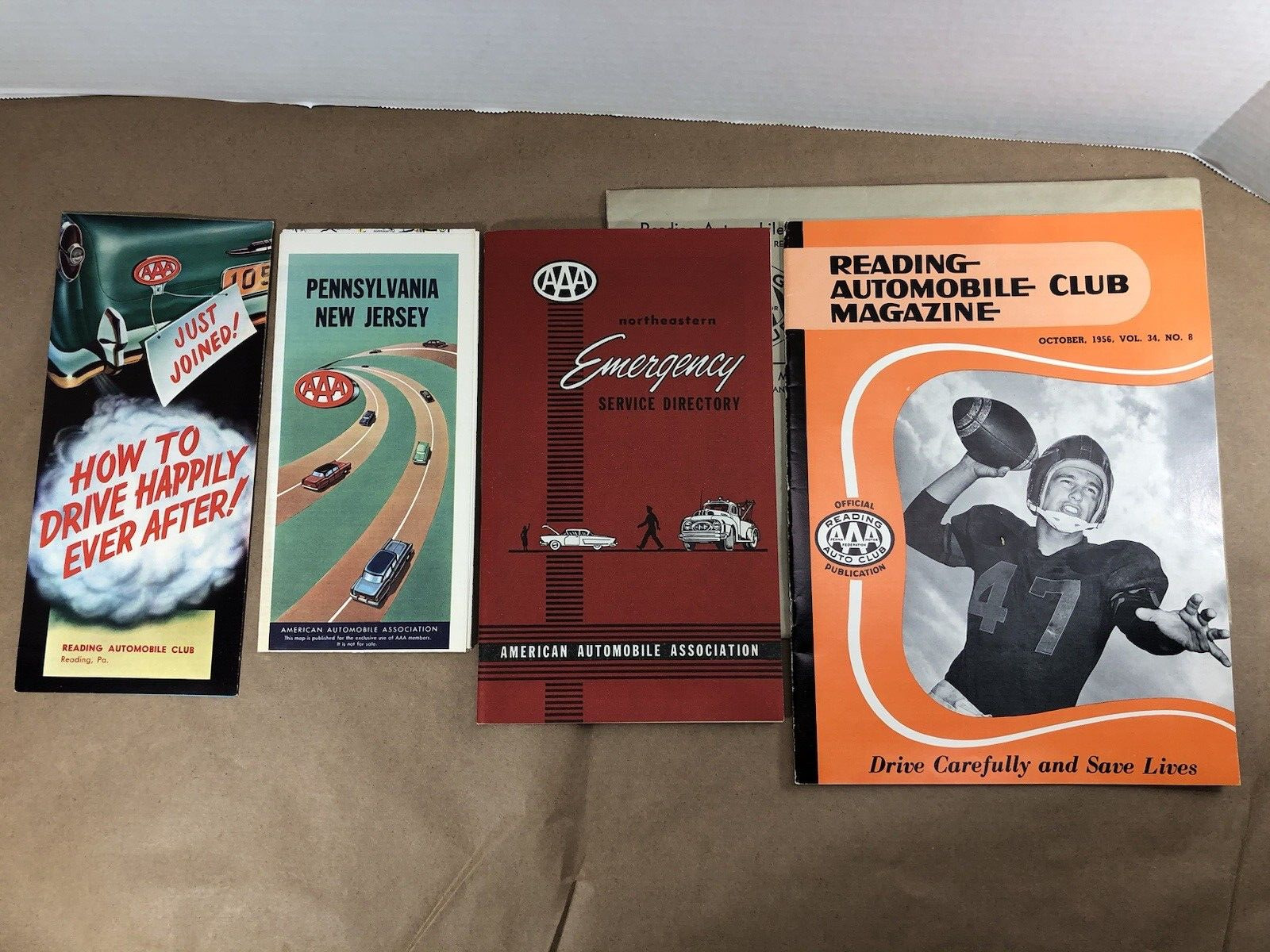 Vintage Pennsylvania Reading Automobile Club AAA Membership Packet 1956