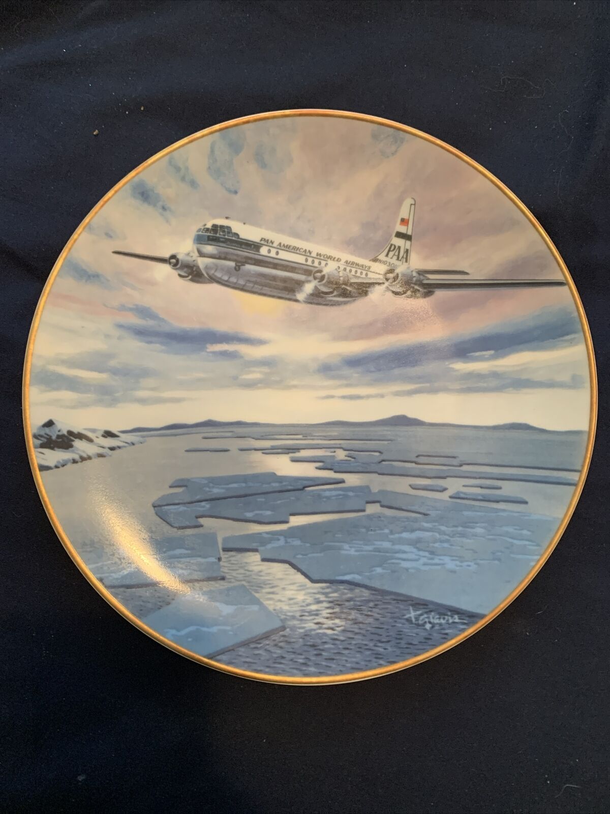 Pan Am Airlines Pioneer Flights Commemorative Plate #1 - Bauscher Weiden