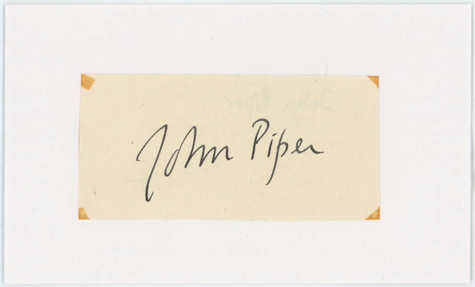 John Piper Autographed Signed Index Card AMCo COA 24539