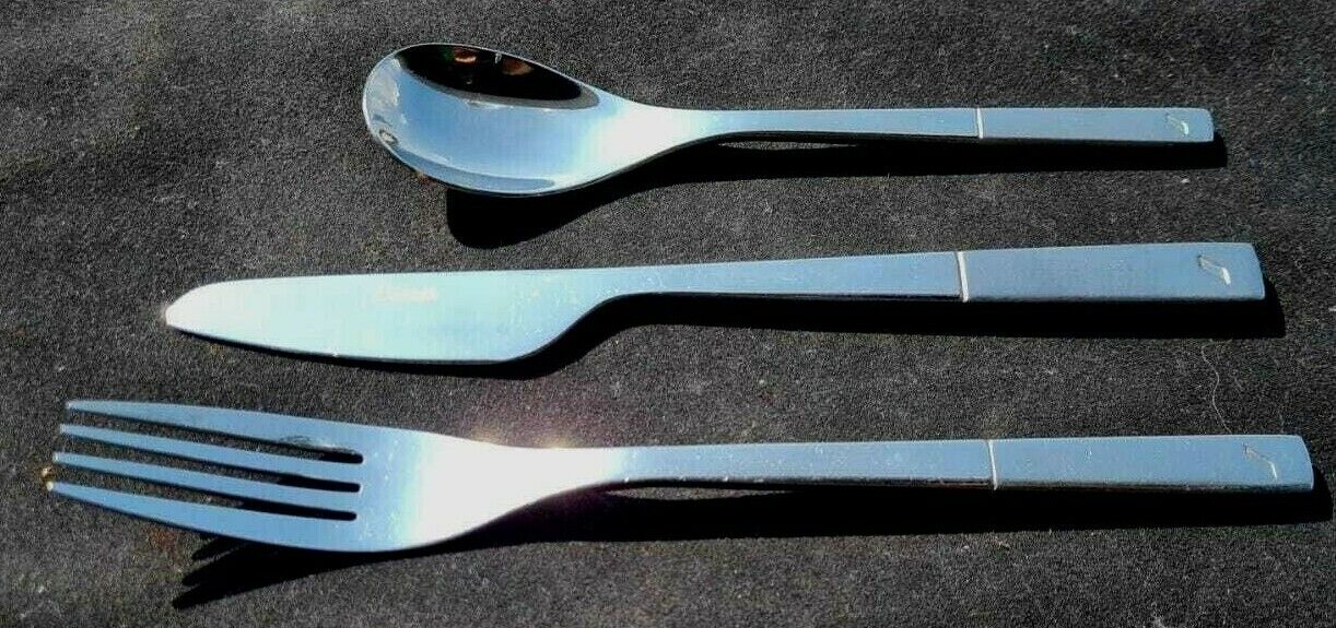 AIR FRANCE Airlines CHRISTOFLE Cutlery 3 Fork Knife Spoon  Used Set