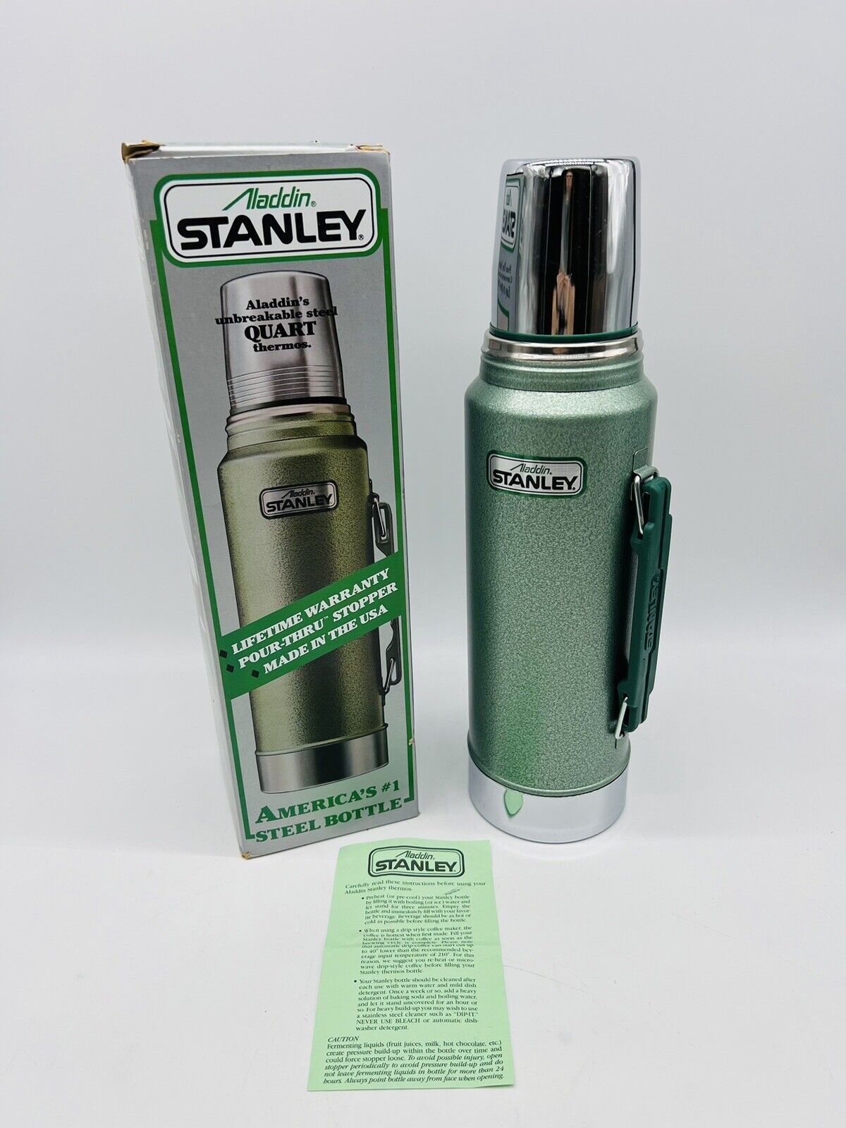 Vintage 1989 Aladdin Stanley Thermos Green 1 Quart A944 DH New in Box