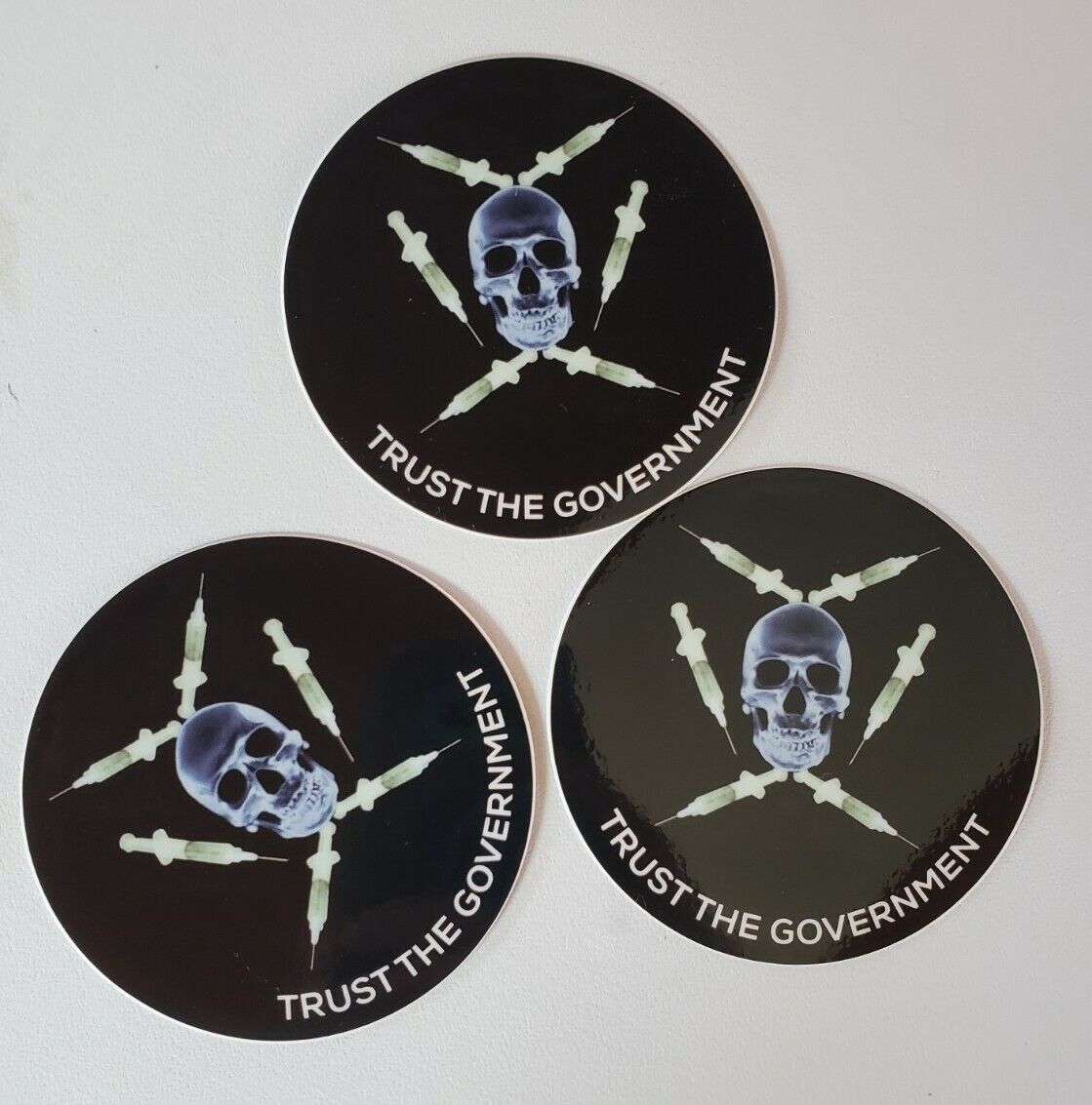 Trust the Government 3 pack LOT stickers vaccine 💉