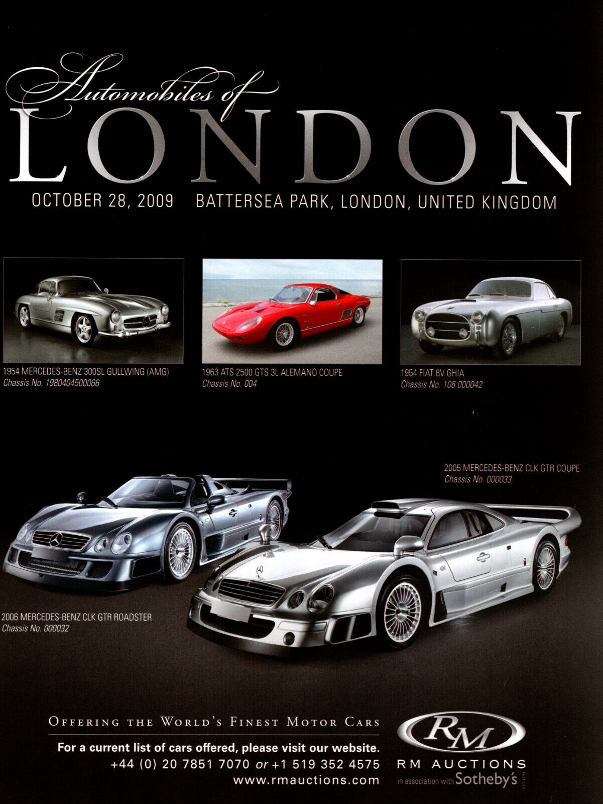 RM Sotheby's Automobiles of London Auction 2009 Original A4 Print Ad C297 & R297