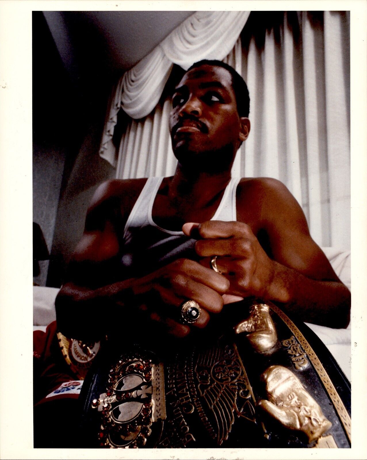 LG22 1990 Original Color Photo KELVIN SEABROOKS Bantamweight Boxing Champion