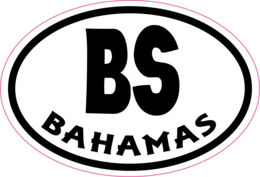3X2 Oval BS Bahamas Sticker Vinyl Cup Decals Sticker Bumper Car Decal Hobbies