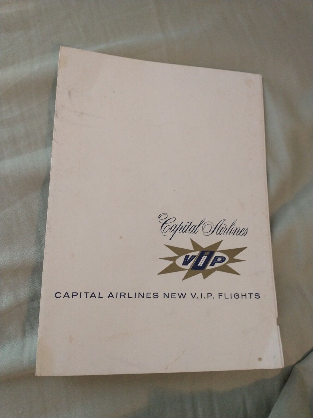 Vintage CAPITAL AIRLINES NEW VIP FLIGHTS MENU - 