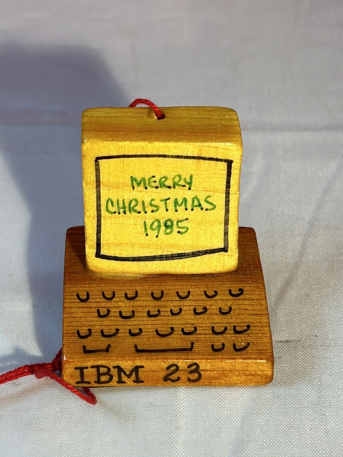 1985 IBM Computer Wood Ornament