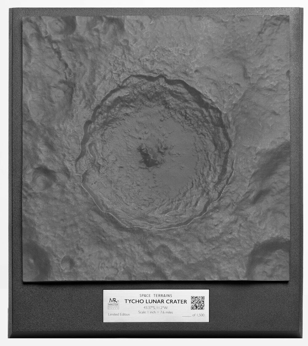 Tycho Crater on Moon 3D Topographical 12.5