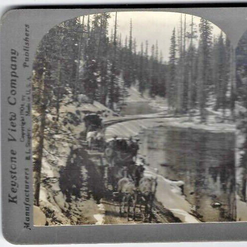 1900s Three Yellowstone Park Keystone Stereoview Cards Blk&Wht Great Photography