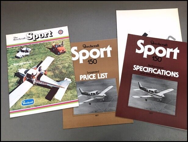 1976 1977 Beechcraft Sport 150 Airplane Aircraft Vintage Brochure Catalog Set