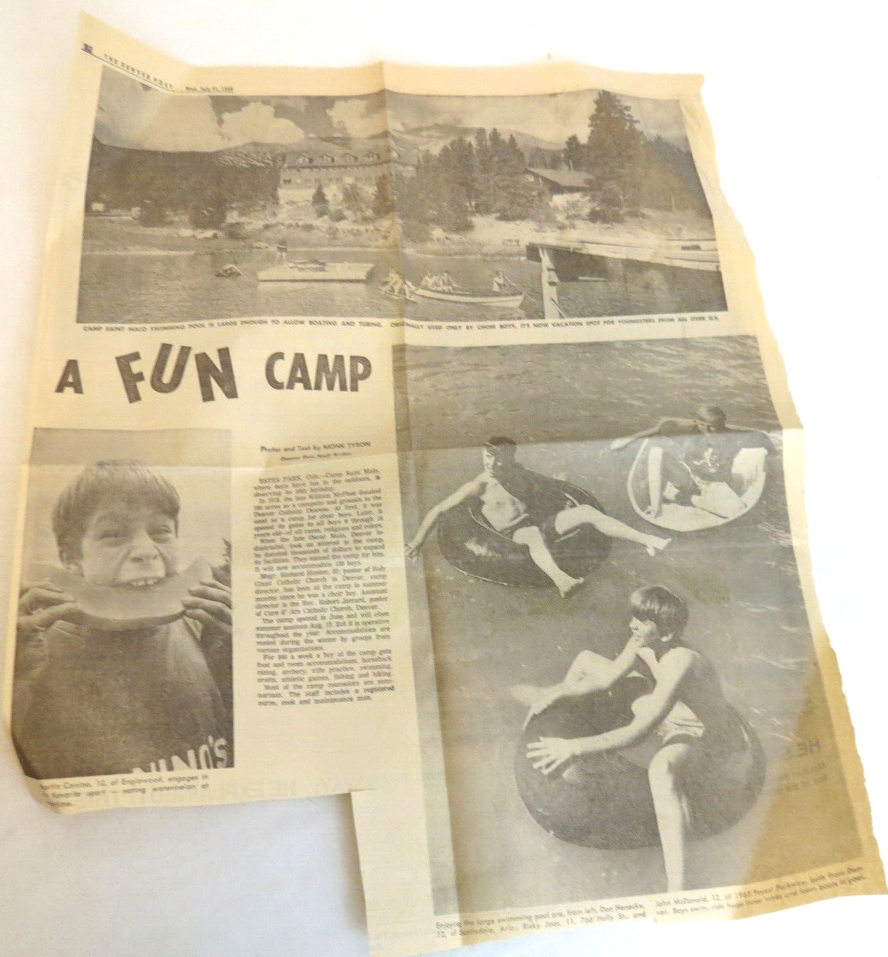 Camp Saint Malo A Fun Camp 1968 The Denver Post Newspaper Clipping Colorado VTG