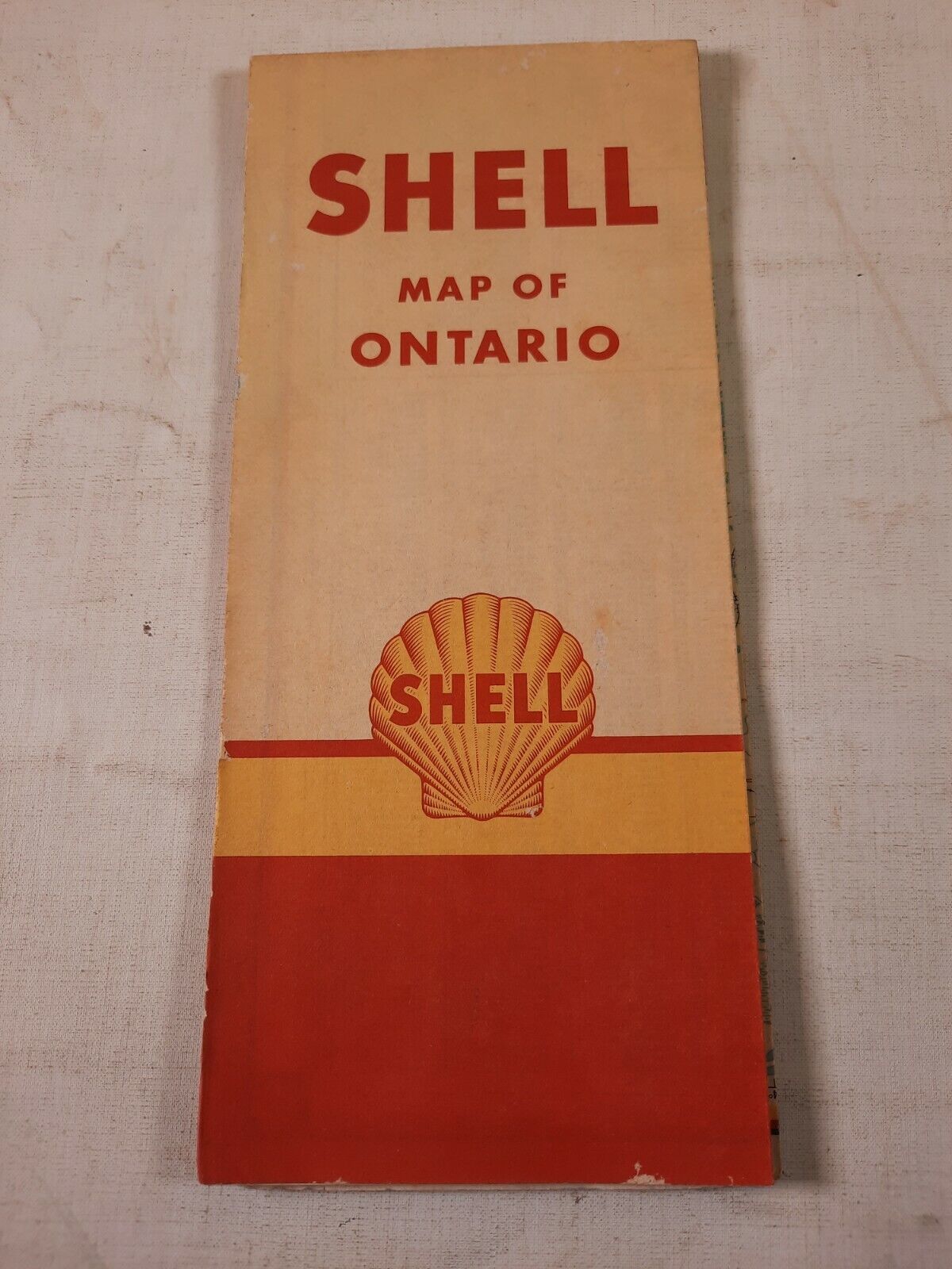 Vtg Shell road map map of Ontario Canada 