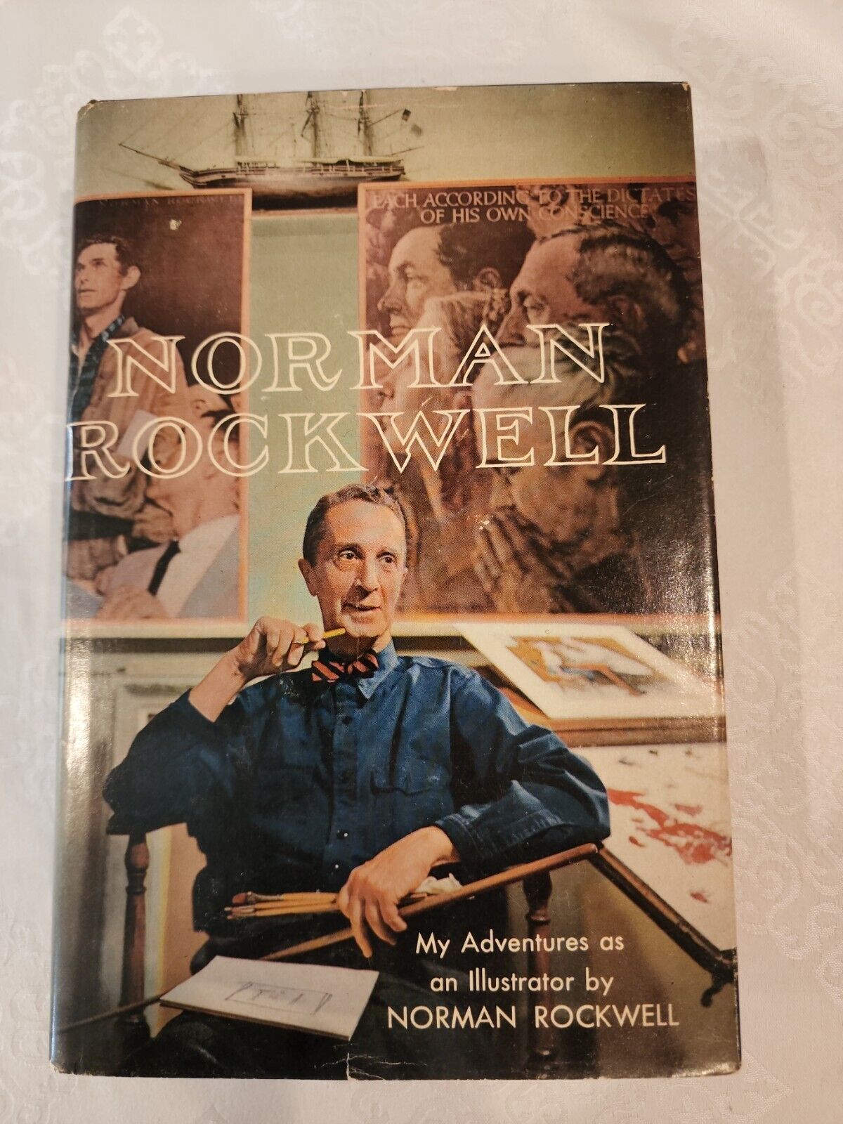 Autographed Norman Rockwell Book My Adventures as an Illustrator 1960 1st Ed..