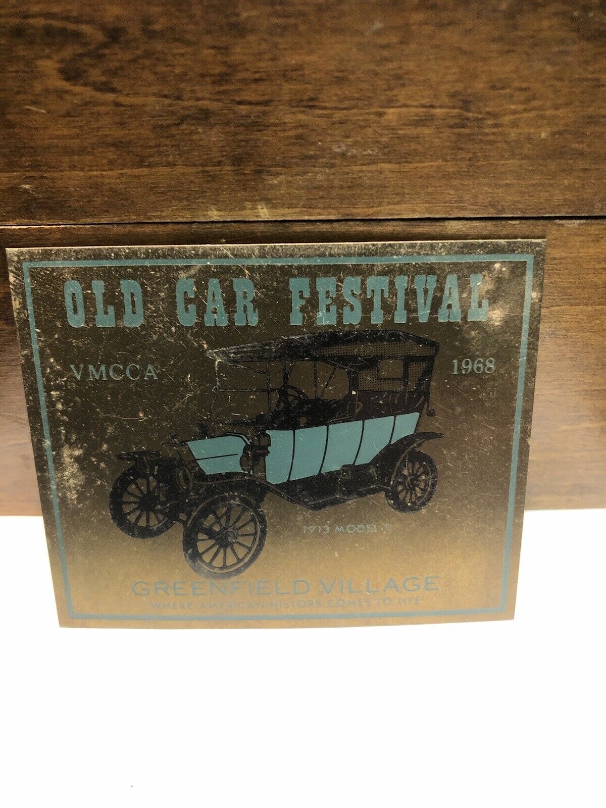 1968 VMCCA OLD CAR FESTIVAL GREENFIELD FORD MODEL T Brass Plaque