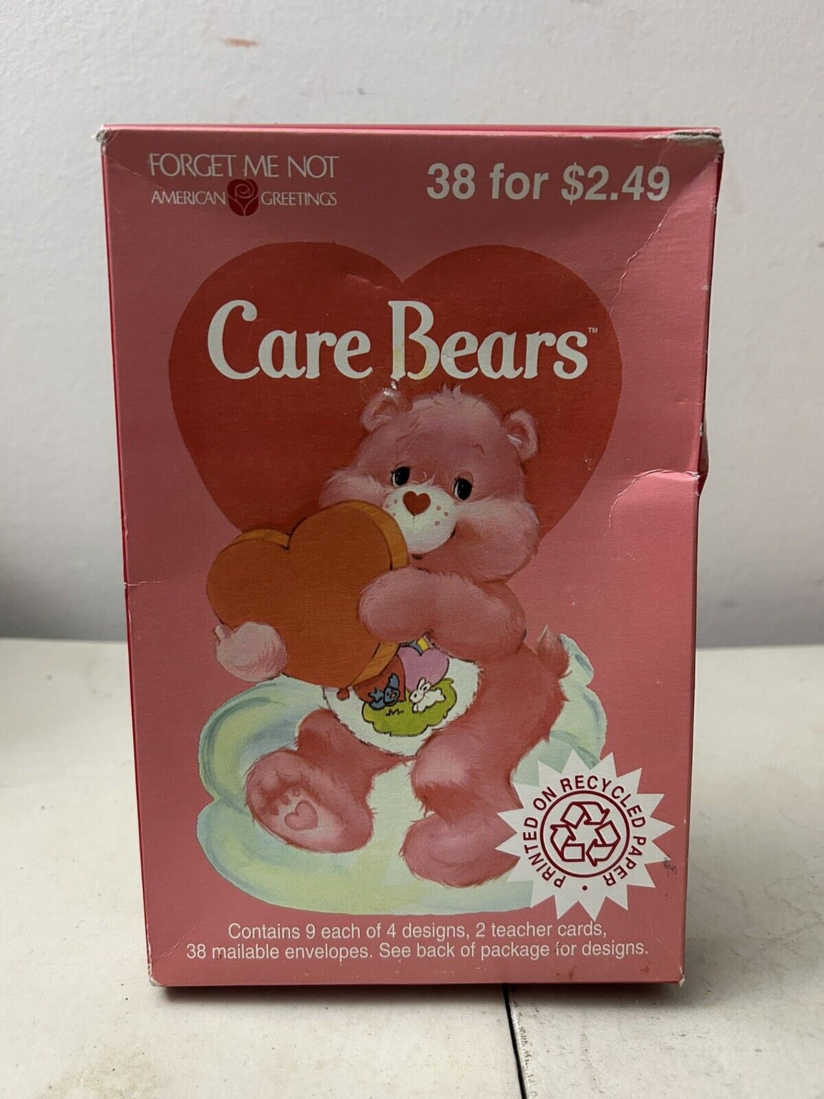 NOS 38 Vintage Care Bears Valentines Day Cards Box American Greetings 1993