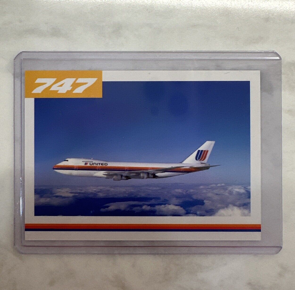 UNITED AIRLINES PILOT TRADING CARD 747-200 Saul Bass LIVERY 1970s Extreme Rare