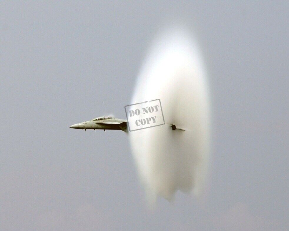 US Navy USN F/A-18F Super Hornet aircraft goes supersonic A1 8X12 PHOTOGRAPH