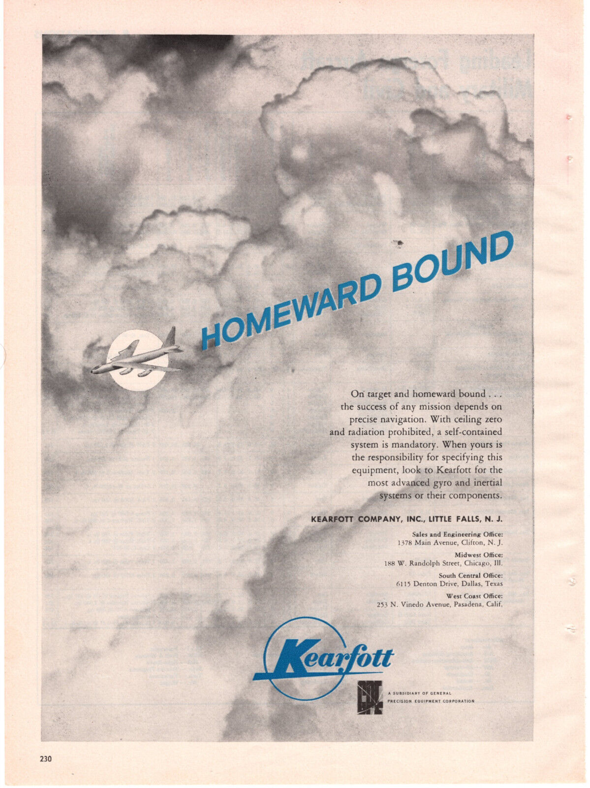Kearfott Gyro Systems Aviation Aircraft Planes 1956 Vintage Print Ad Original