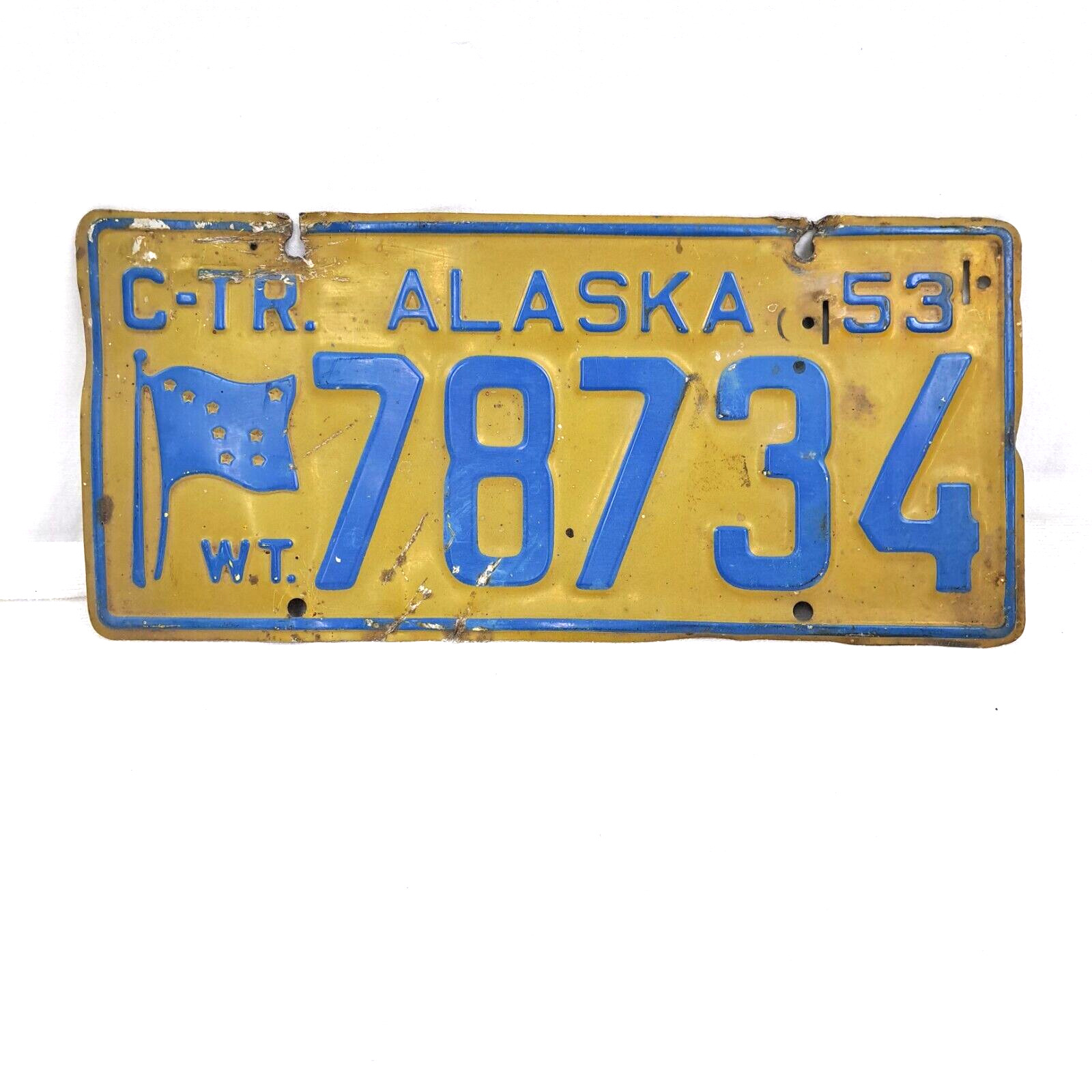 ALASKA C-TR W.T. 1953 License Plate