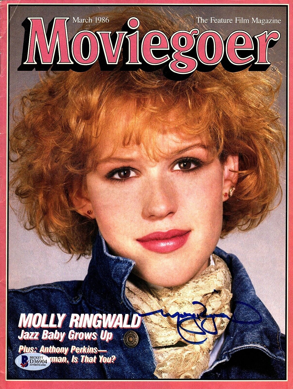 MOLLY RINGWALD Signed Autographed 1986 MOVIEGOER Magazine BECKETT BAS #D36904