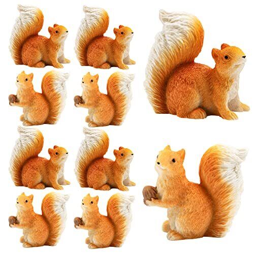 10PCS Miniature Squirrel Resin Squirrel Mini Squirrel Squirrel Cake Topper Sq...