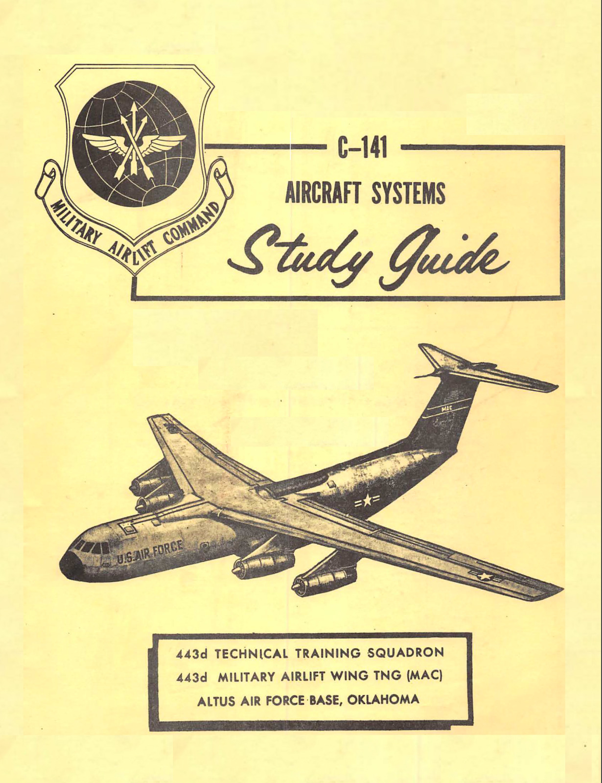 292 Page 1971 C-141 Starlifter Aircraft Systems Altus AFB Study Guide on CD