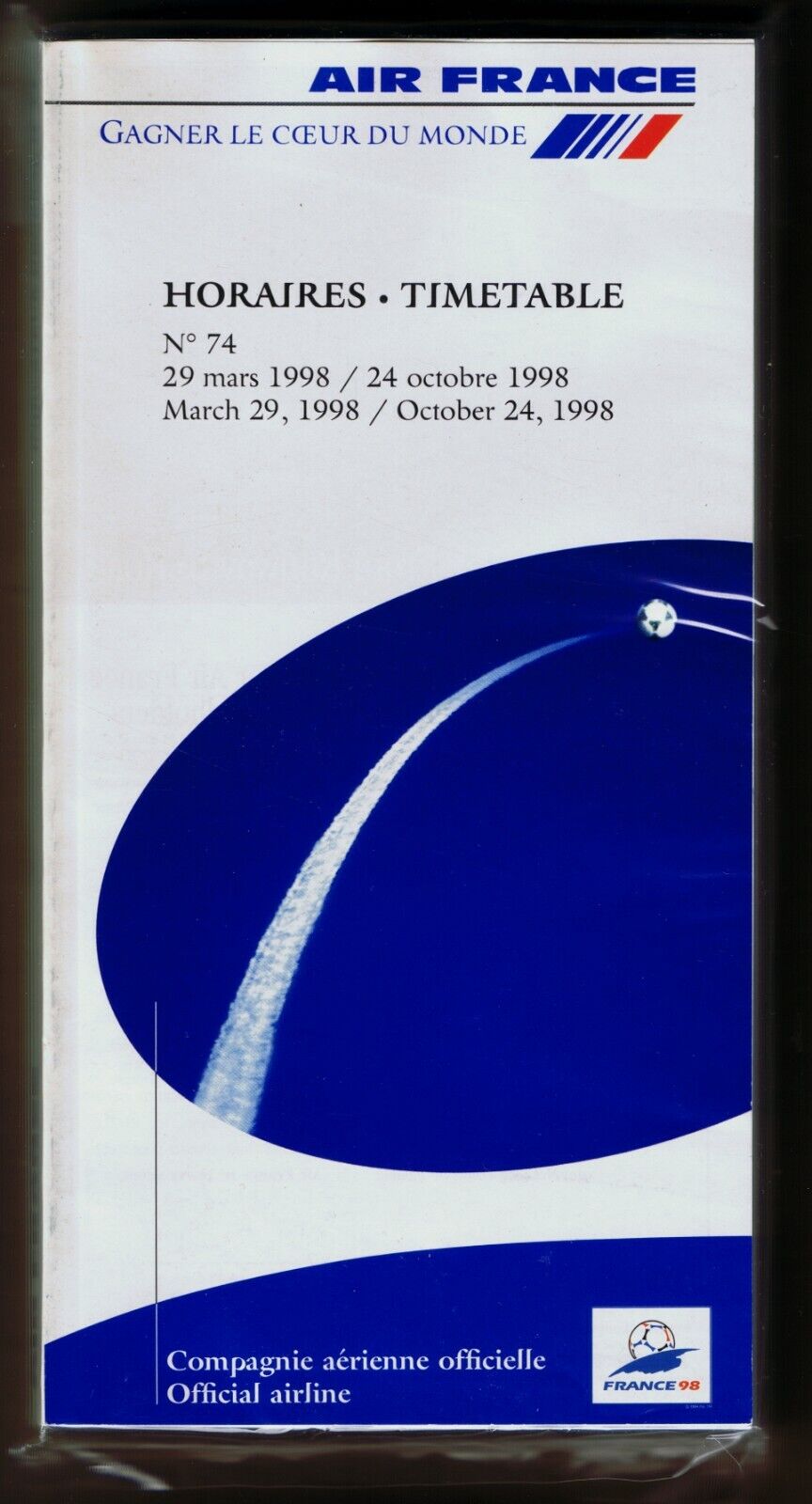 Air France Timetable  March 29, 1998 =