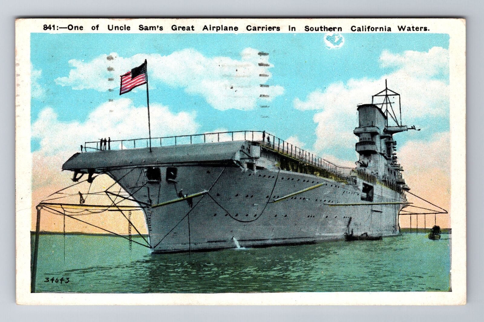 Uncle Sam's Great Airplane Carriers, Ship, Transportation, Vintage Postcard