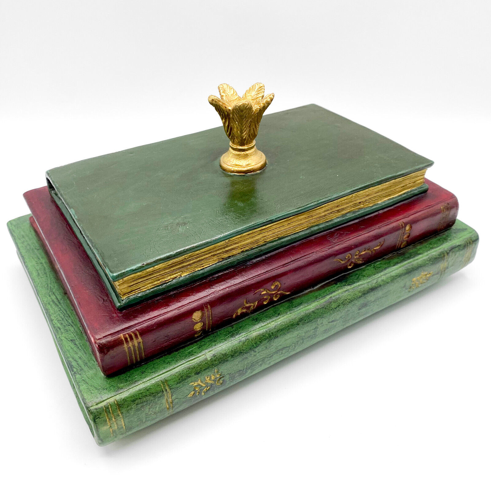 Vintage Faux Stack of Books Resin Tabletop Accent Home Decor or Paperweight