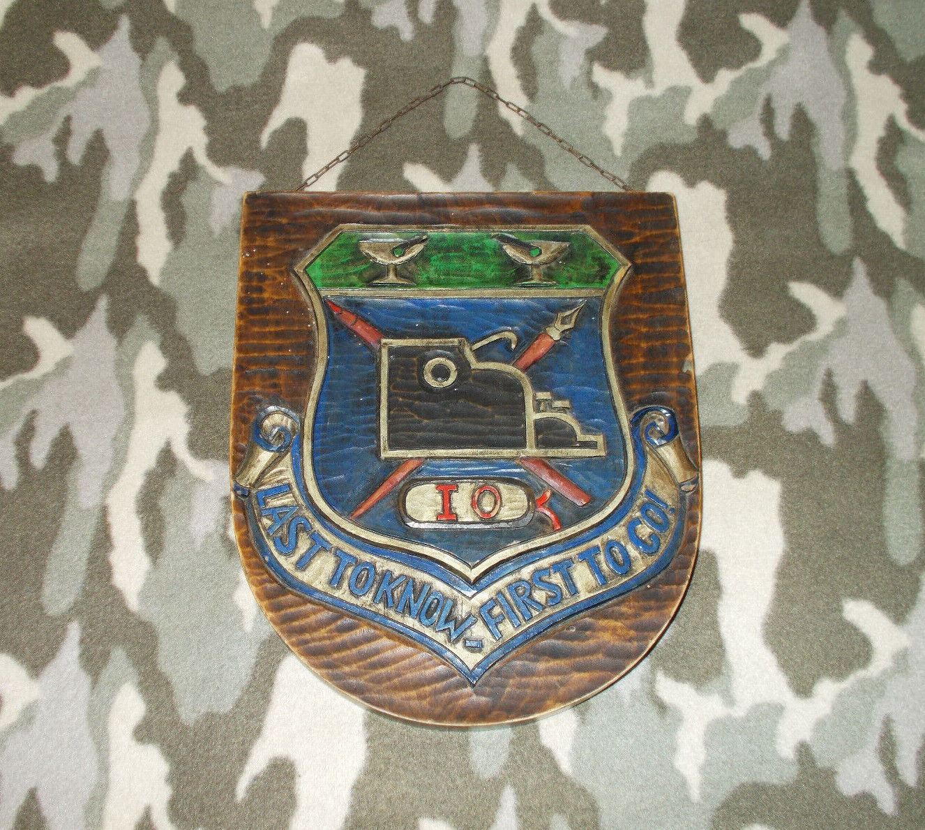 UNIQUE USAF AIR FORCE AF INFORMATION INFO OPERATIONS IO GERMAN HAND MADE PLAQUE