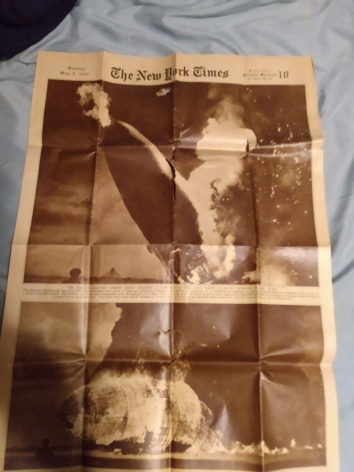 New York Times Newspaper Clip Of The Hindenburg